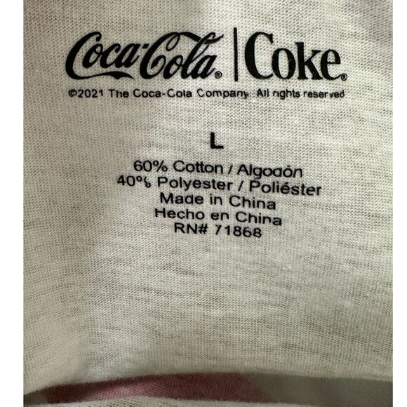 Coca Cola white tan tie dye Logo short sleeves tee size large - Picture 3 of 9